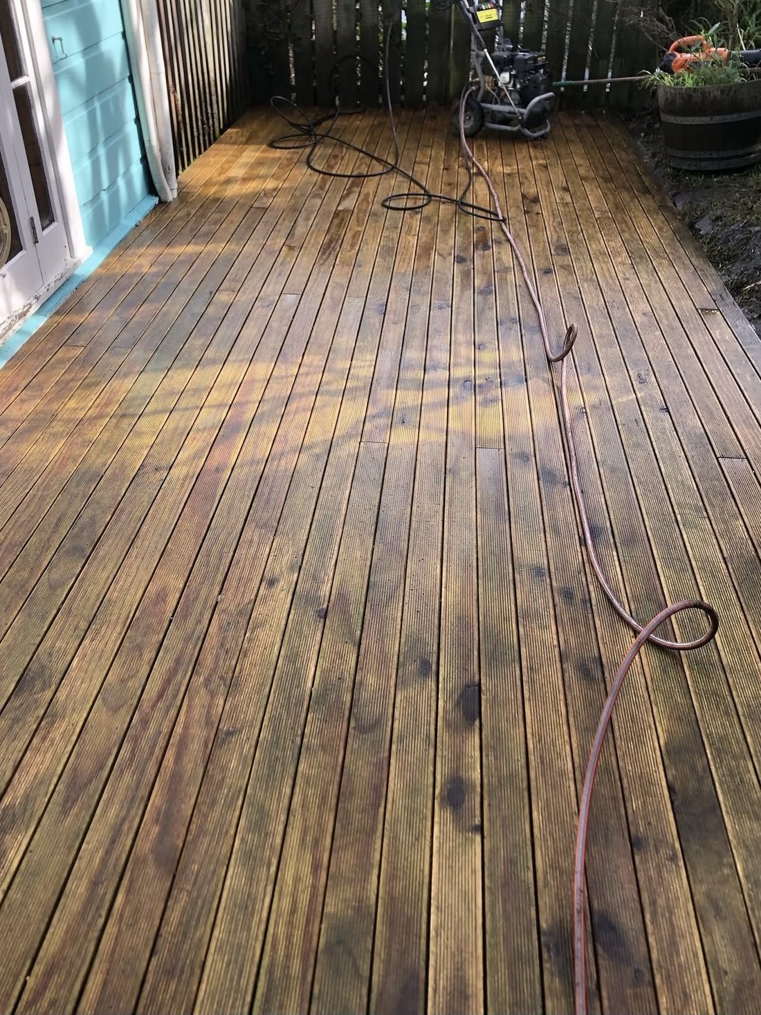 Timber deck after restoration wash — Tidy Troopers